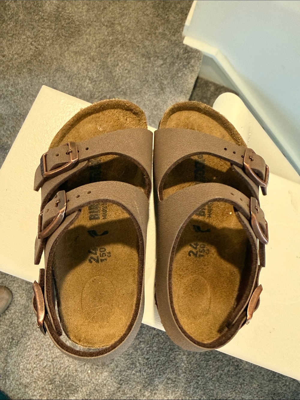 Birkenstock Kids Brown Double-Strap Buckle Sandals